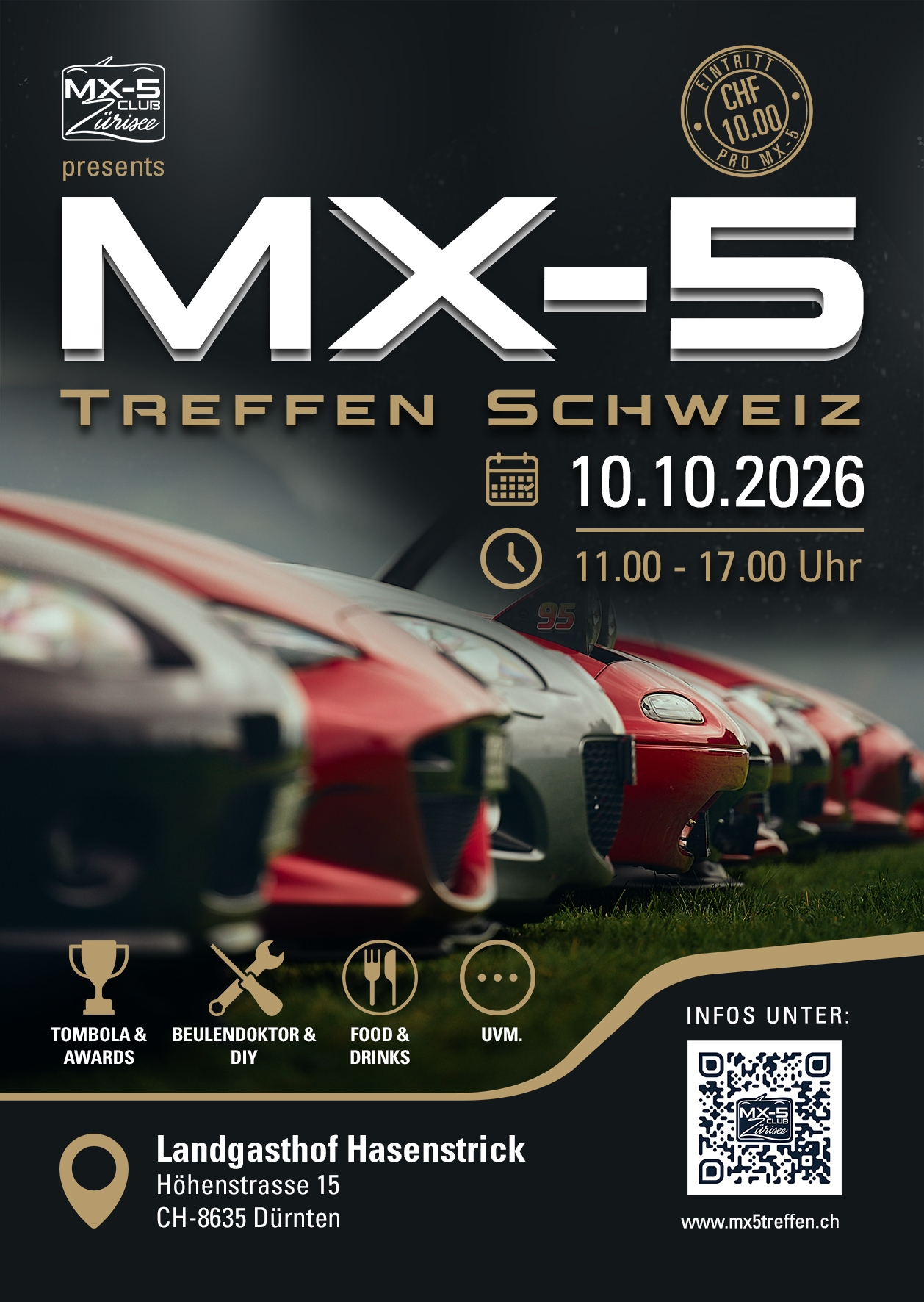 Flyer zum MX-5 Treffen Schweiz 2026