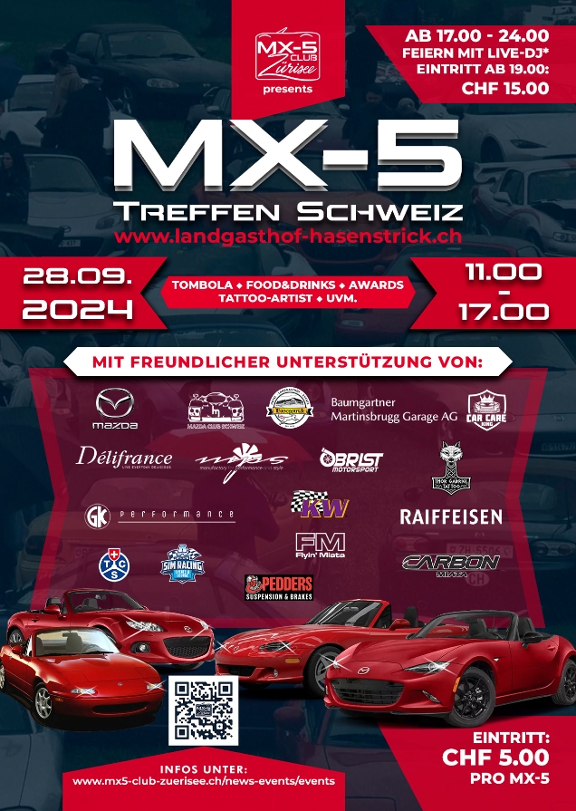 Grösstest MX-5 und Mazda Treffen der Schweiz 2024